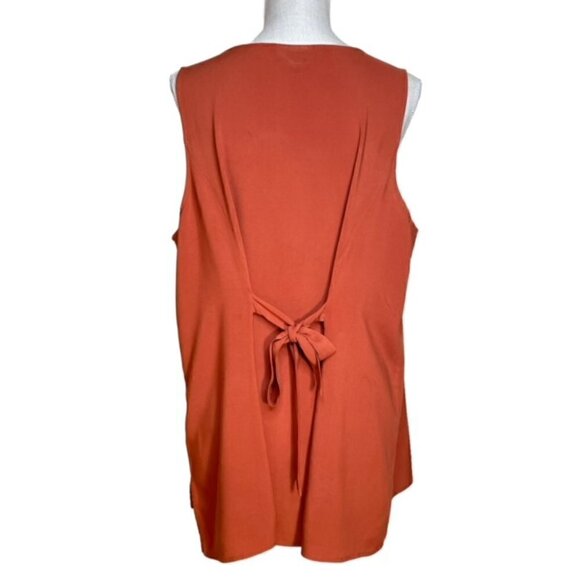 MODCLOTH Sleeveless V-Neck Tie-Back Burnt Orange Top - Size 2X - Picture 2 of 5